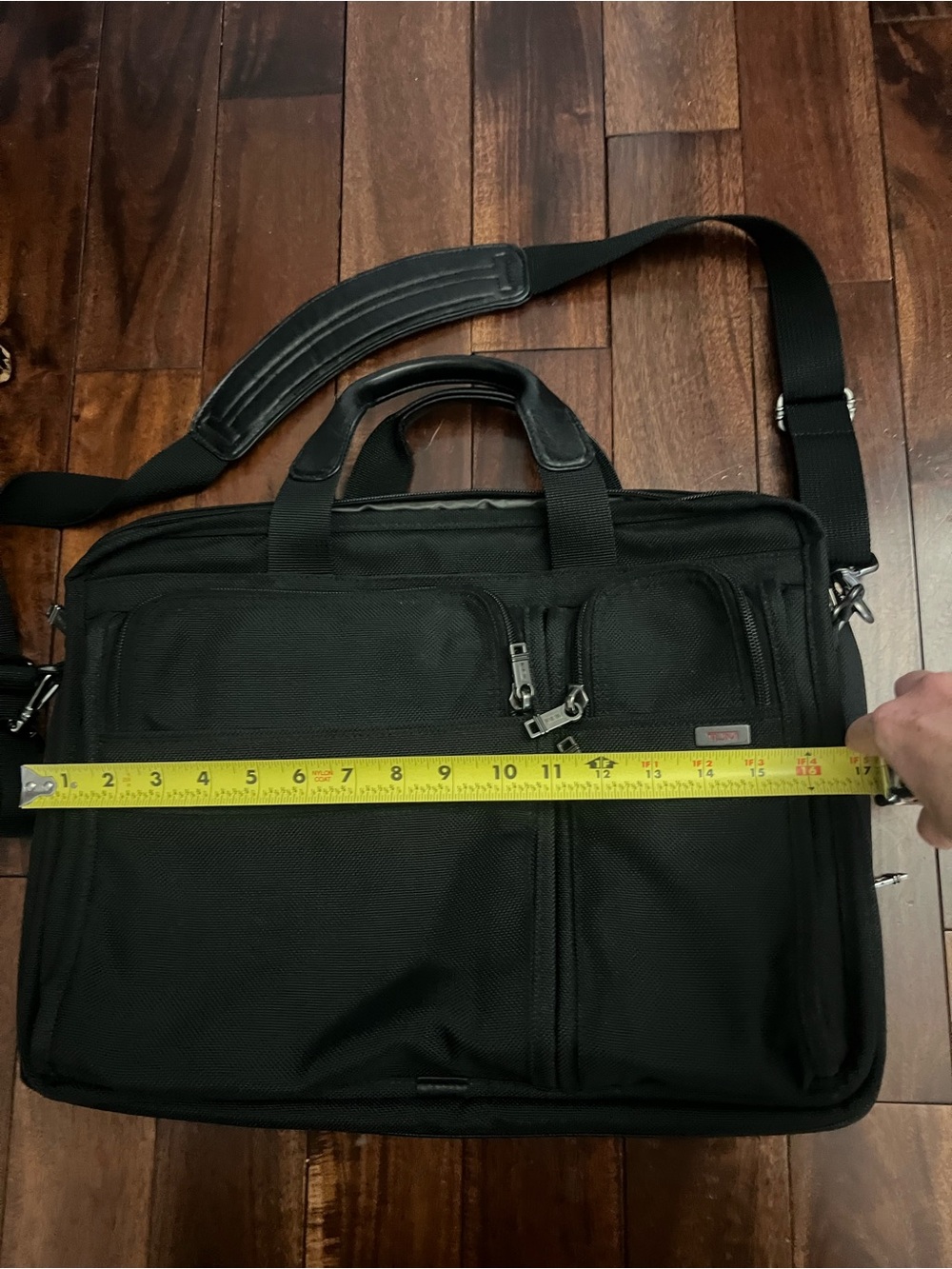 Tumi Black Men's Laptop Briefcase with Multiple Front Pockets